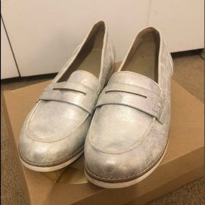 Silver loafer-styled shoes!